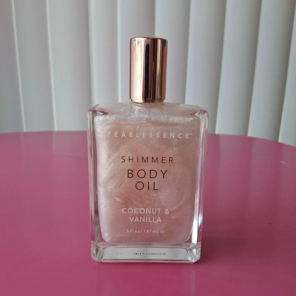 Pearlessence Coconut & Vanilla Shimmer Body Oil 5 oz Pink Glow Spray